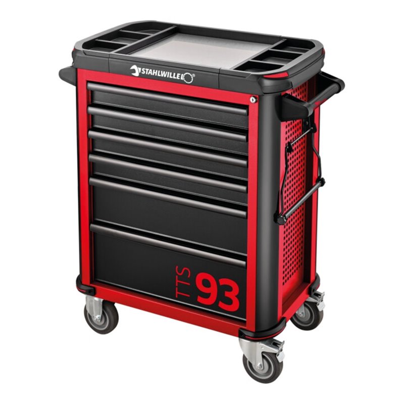 Stahlwille Werkstattwagen TTS 93/6 R 6 Schubl. 481 x 877 x 1000 mm rot, RAL 3020 schwarz RAL 9005
