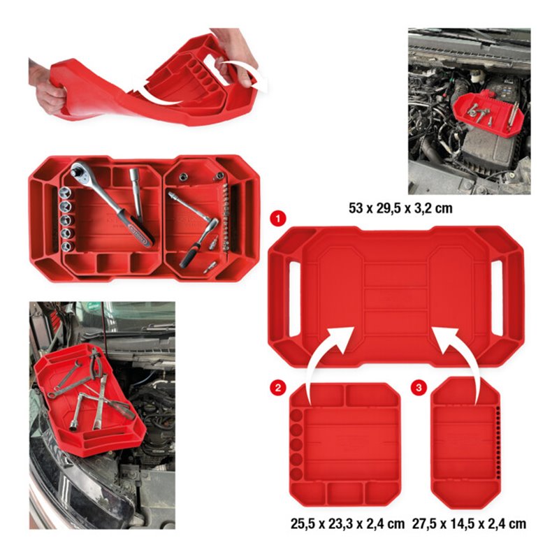 KS Tools Werkzeugablagensatz aus Silikon, 3-tlg