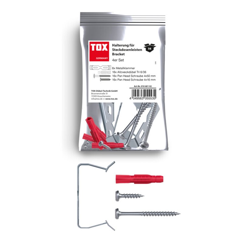 TOX Halterung für Steckdosenleisten Bracket (4er Set)