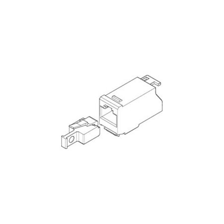ABN RJ45-Adapter o. Patchkabel Cat.6A Modul 90Grad BP115