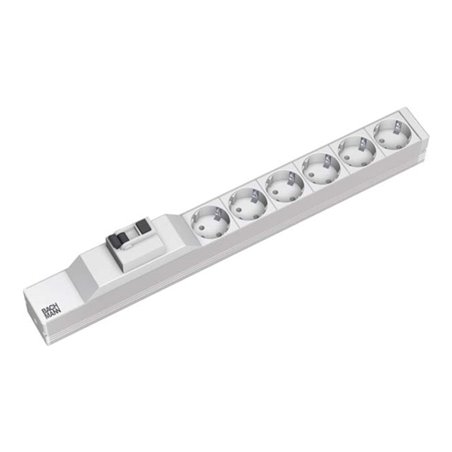 Bachmann 19Zoll Steckdosenleiste 6f Schutzk.1HE, 1xFI, alu 333.411