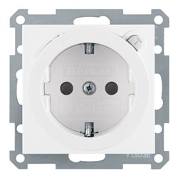 Berker SCHUKO-Steckdose pws/gl m.FI-Schutzschalt. 47088989