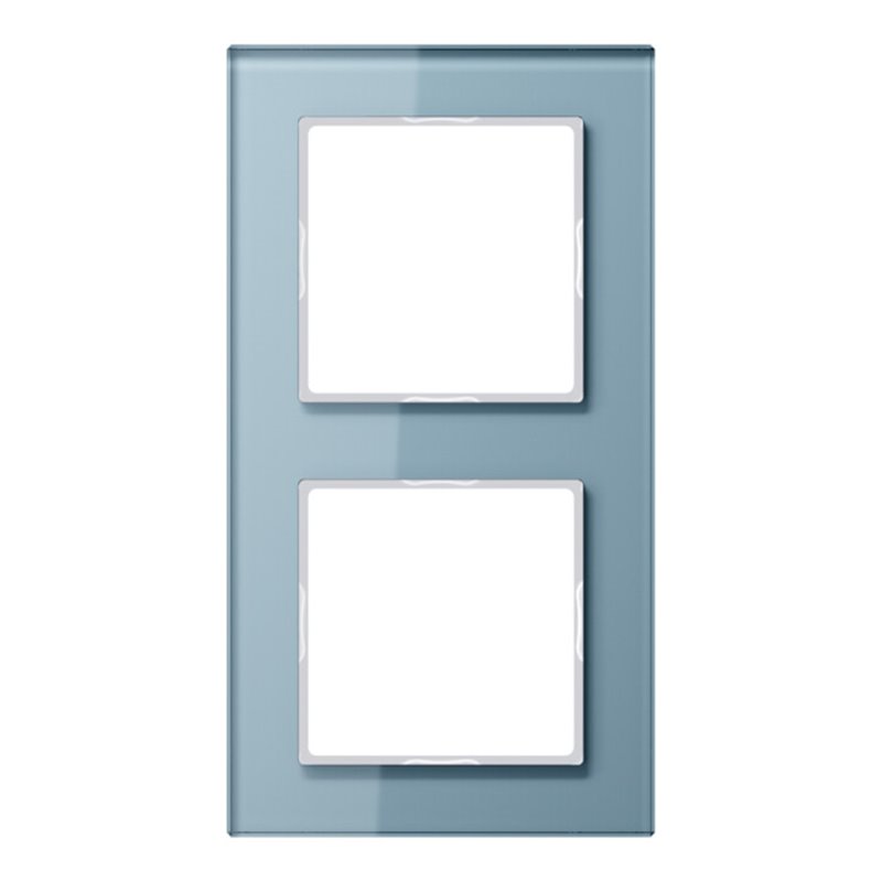 Jung Glasrahmen 2-fach bl/gr waage/senkrecht AC 582 GL BLGR