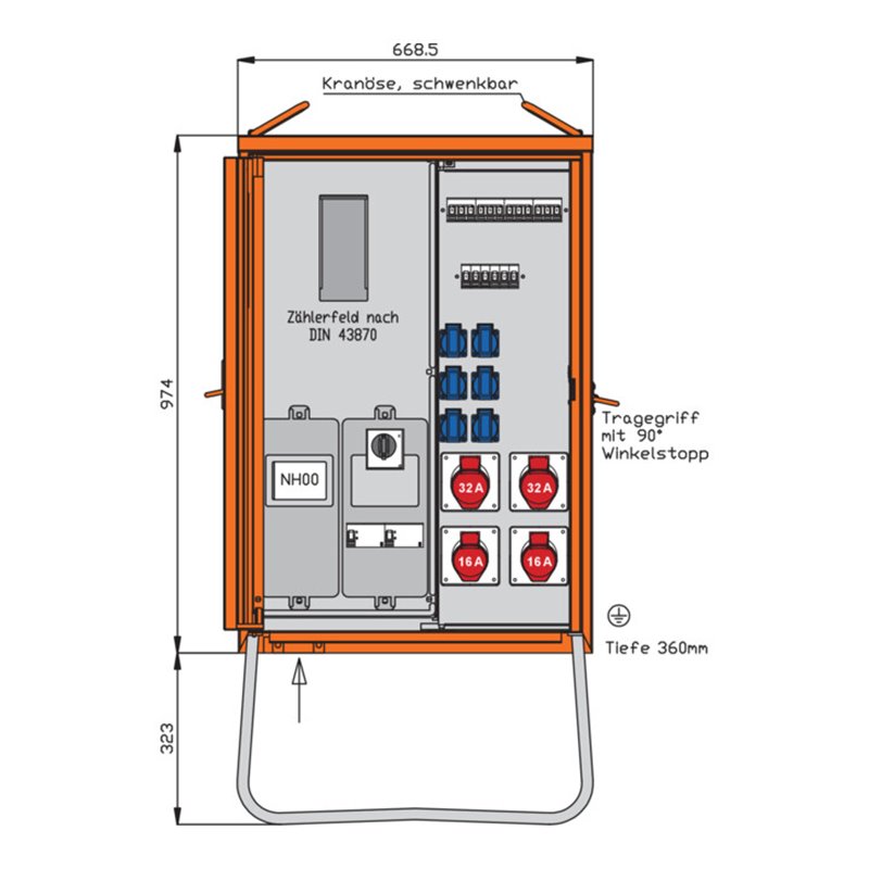 Walther Werke Anschlussverteilerschrank 44kVA m.Zählerplatz WAV0135R1