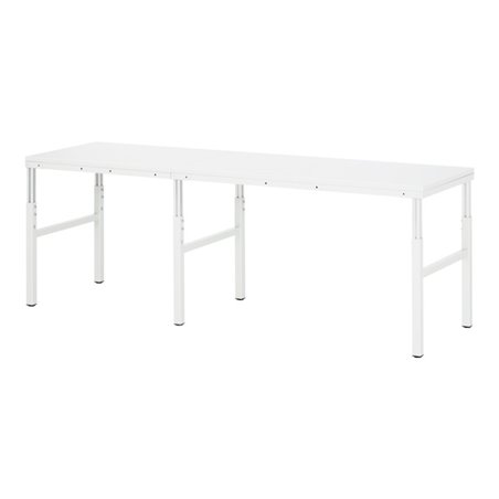 Rau Arbeitstisch Serie E, H650-1000mm, höhenverstellbar, EGB-Melamin-Platte 28mm