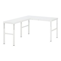 Rau Arbeitstisch Serie E, H650-1000mm, höhenverstellbar, EGB-Melamin-Platte 28mm