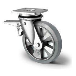 CASCOO Lenkrolle mit Totalfeststeller im Vorlauf Serie BAF2 Doppelkugellager