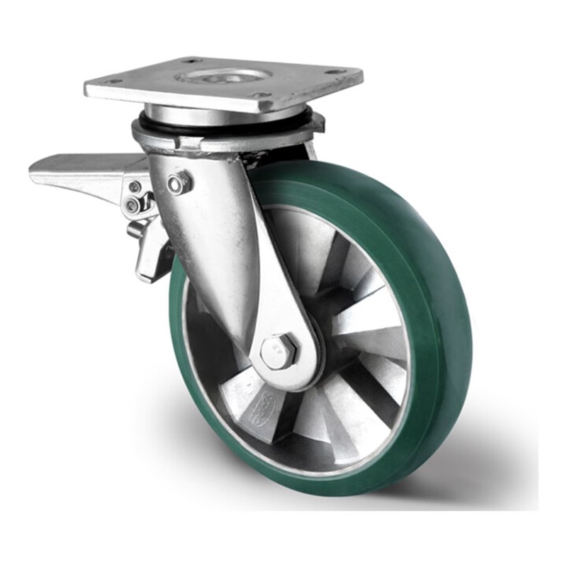 CASCOO Lenkrolle mit Totalfeststeller im Vorlauf Serie BAX7 Doppelkugellager