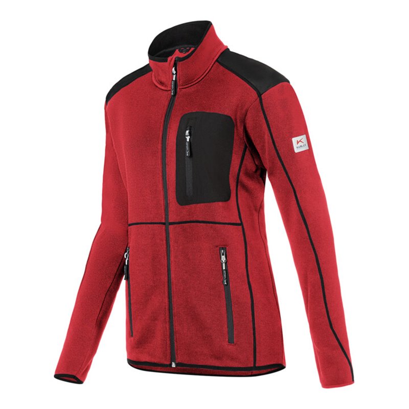 Kübler Strickjacke Damen mittelrot/schwarz Form 1444
