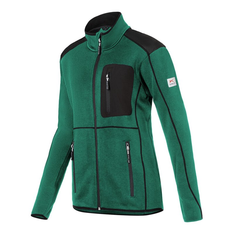 Kübler Strickjacke Damen moosgrün/schwarz Form 1444