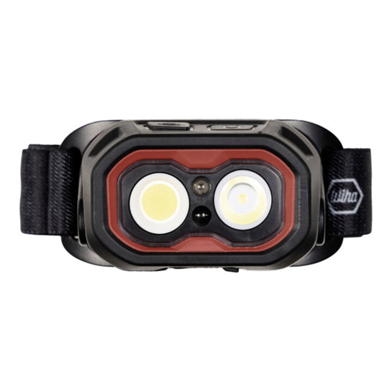 Wiha Stirnlampe 500lm mit Bewegungssensor, Stirnleuchte LED wiederaufladbar, USB-C, Kopflampe superhell, 2 Lichtmodi, 10h Leucht