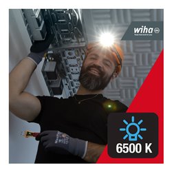 Wiha Stirnlampe 500lm mit Bewegungssensor, Stirnleuchte LED wiederaufladbar, USB-C, Kopflampe superhell, 2 Lichtmodi, 10h Leucht