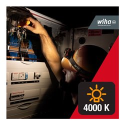 Wiha Stirnlampe 500lm mit Bewegungssensor, Stirnleuchte LED wiederaufladbar, USB-C, Kopflampe superhell, 2 Lichtmodi, 10h Leucht