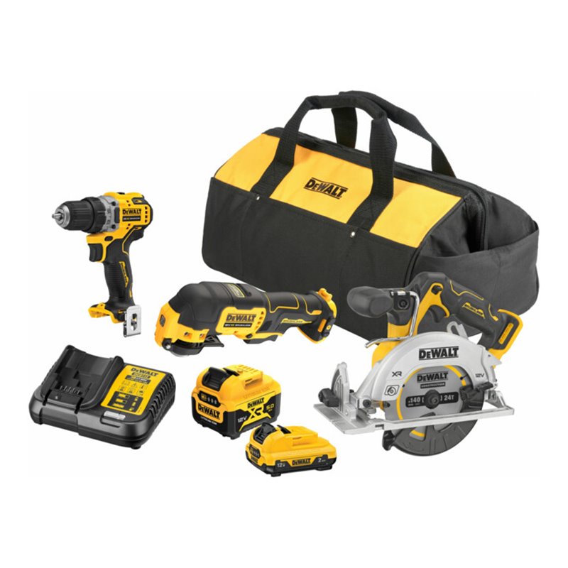 DEWALT Akku Komboset 12V 3tlg. DCS512 + DCD701 + DCS353 inkl. Akkus 12V