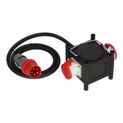 Brennenstuhl Kompakter Gummi-Stromverteiler / Gummiverteiler (2m Kabel, 2x CEE 400V/32A, Baustelleneinsatz und ständiger Einsatz