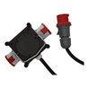 Brennenstuhl Kompakter Gummi-Stromverteiler / Gummiverteiler (2m Kabel, 2x CEE 400V/32A, Baustelleneinsatz und ständiger Einsatz