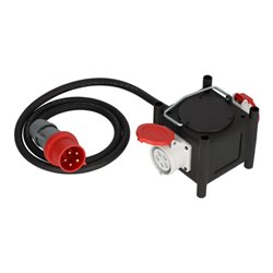 Brennenstuhl Kompakter Gummi-Stromverteiler / Gummiverteiler (2m Kabel, 2x CEE 400V/32A, Baustelleneinsatz und ständiger Einsatz