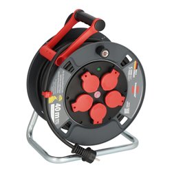 Brennenstuhl Professional Kabeltrommel 300 KU 4100 (40m Kabel in schwarz, aus Spezialkunststoff, Baustelleneinsatz und ständiger