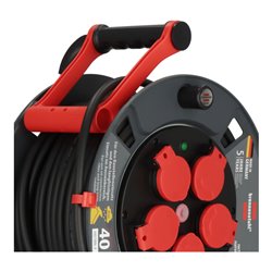 Brennenstuhl Professional Kabeltrommel 300 KU 4100 (40m Kabel in schwarz, aus Spezialkunststoff, Baustelleneinsatz und ständiger