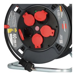 Brennenstuhl Professional Kabeltrommel 300 KU 4100 (40m Kabel in schwarz, aus Spezialkunststoff, Baustelleneinsatz und ständiger