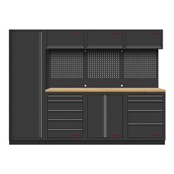 Kraftwerk MOBILIO BLACK FRIDAY EDITION 4er Kombi mit Lochwand 1-Türig, Buche Multiplex