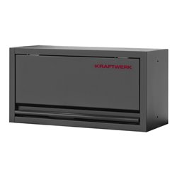 Kraftwerk 6-Element-Schrankwand mit Vierkantlochwand Länge 3920 mm Multiplex-Arbeitsplatte