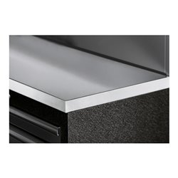 Kraftwerk 8-Element-Schrankwand mit Vierkantlochwand Länge 3819 mm 2824 mm Inox Arbeitsplatte