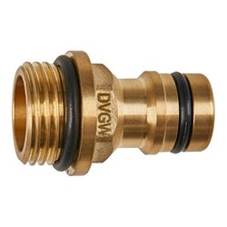 GEKA plus-Gerätestecker, Stecksystem, KTW, Messing, AG G1/2' mit Bund Bl