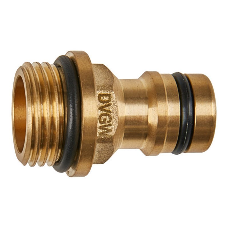 GEKA plus-Gerätestecker, Stecksystem, KTW, Messing, AG G1/2' mit Bund Bl