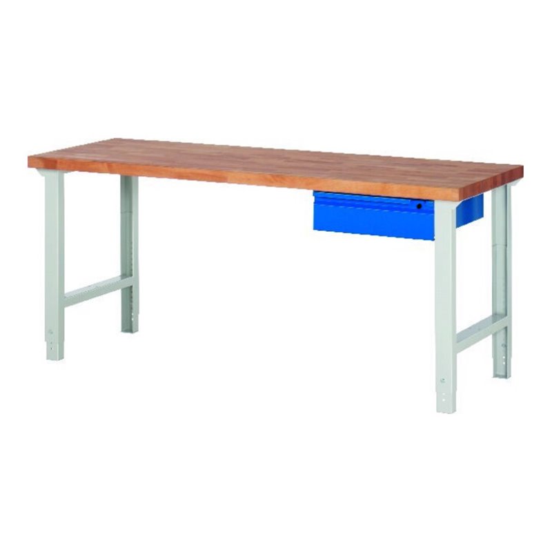 Werkbank 7001 B2000xT700xH790-1140mm 1xSchublade 150 RAL7035 / RAL5010