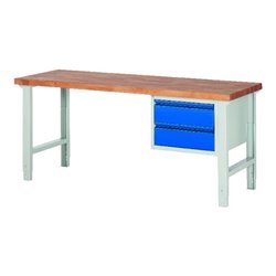 Werkbank 7125 B2000xT700xH790-1140mm 2xSchublade 2x180 RAL7035 / RAL5010