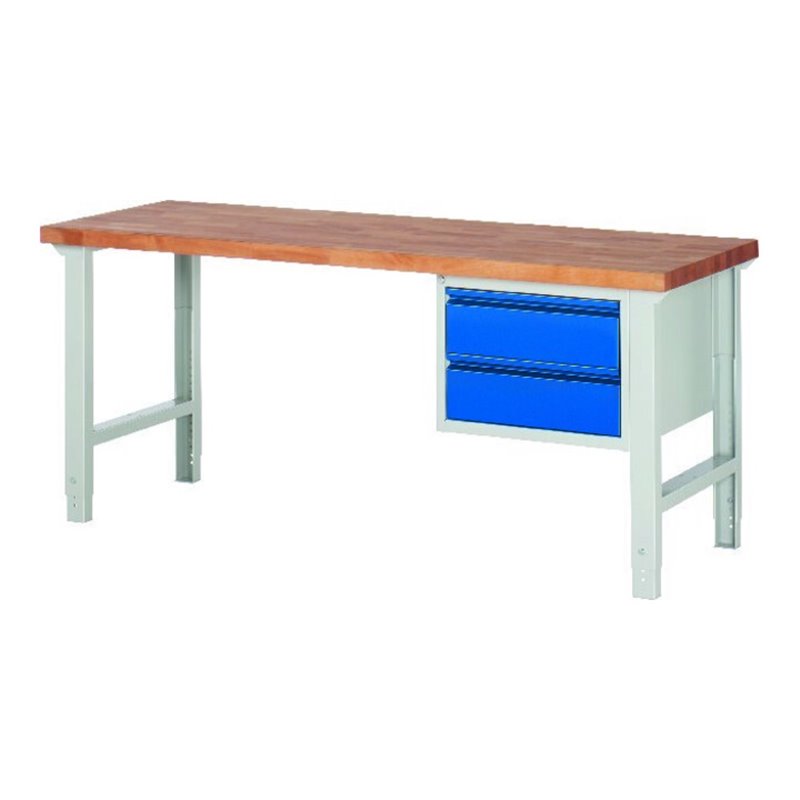 Werkbank 7125 B2000xT700xH790-1140mm 2xSchublade 2x180 RAL7035 / RAL5010