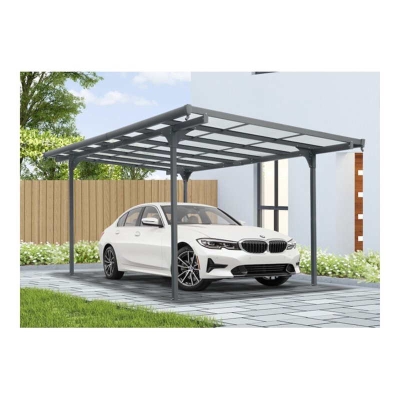 floraworld Carport 6M mit 6 mm Platten 299 x 496 x 210/226 cm