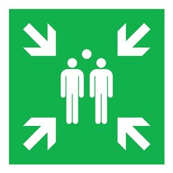 SafetyMarking Fluchtwegschild Folie B400xH400 mm Sammelstelle langnachleuchtend