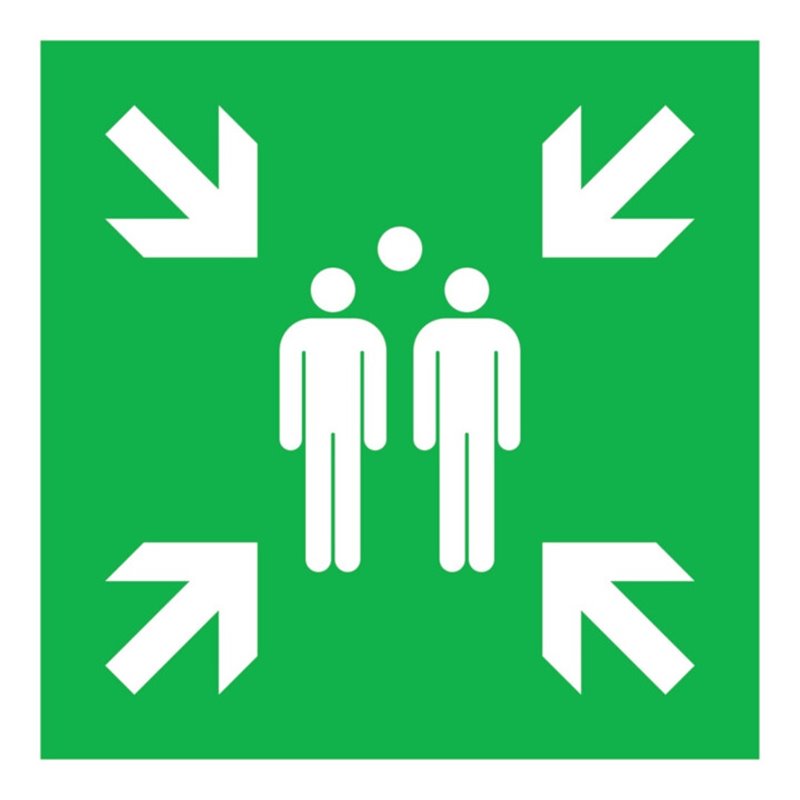 SafetyMarking Fluchtwegschild Folie B400xH400 mm Sammelstelle langnachleuchtend