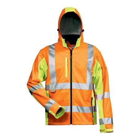 Elysee Warnjacke Hoss,Softshell, Gr. XL, orange/gelb