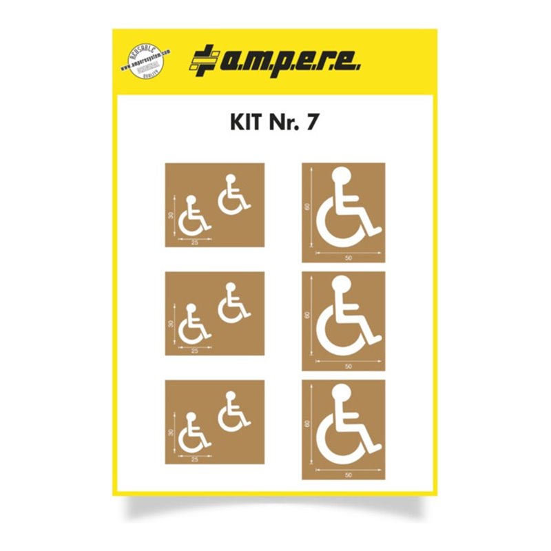 A.M.P.E.R.E. Schablonenset Schablonen KIT Handicap 60 cm& 30 cm