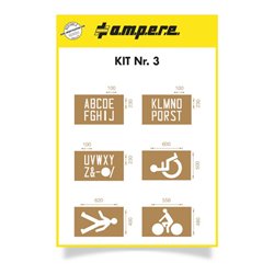 A.M.P.E.R.E. Schablonenset Schablonen KIT Buchstaben und Symbole