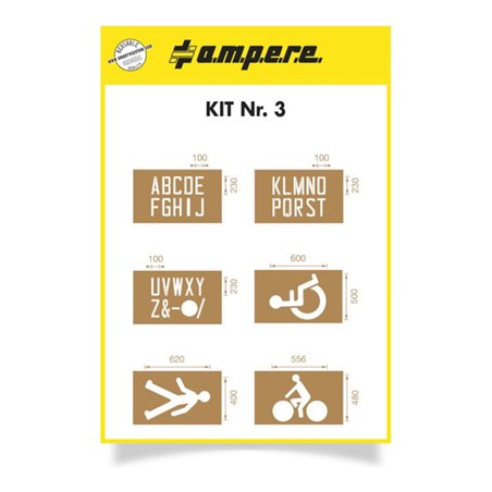A.M.P.E.R.E. Schablonenset Schablonen KIT Buchstaben und Symbole