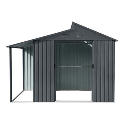 floraworld Gerätehaus Skylight mit Anbau, anthrazit 300 x 173 x 225 cm