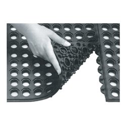 Arbeitsplatzsteckmatte SBR/NR, schwarz, offene Decke, 14mm, 900x900mm