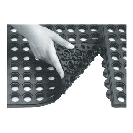 Arbeitsplatzsteckmatte SBR/NR, schwarz, offene Decke, 14mm, 900x900mm