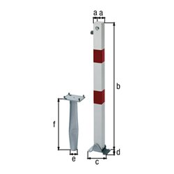 GAH Alberts Absperrpfosten KLAPPY-BO 70x70 mm Zyl. Einbet.