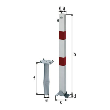 GAH Alberts Absperrpfosten KLAPPY-BO 70x70 mm Zyl. Einbet.