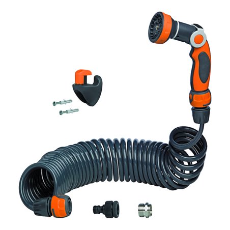 G.F. Spiralschlauch -Komplettset 10 m mit Wandbefestigung