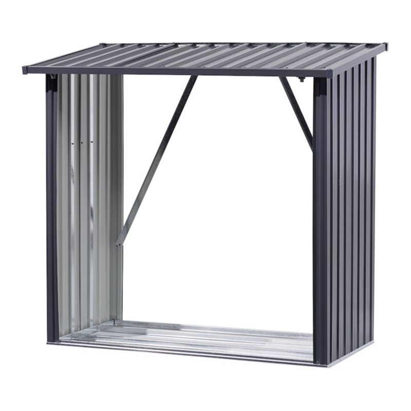 floraworld Kaminholzregal L150 x 75 x 142/154 cmverzinkt und lackiert