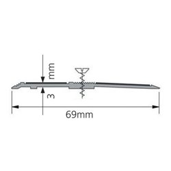 ELLEN Schwellenprofil SP69 z. schrauben Alu schwarz, Br 69 x L 1000mm
