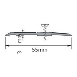 ELLEN Schwellenprofil SP55 z. schrauben Alu ge/sw, Br 55 x L 1000mm