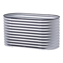 floraworld Hochbeet Silo oval160 x 8 0 cm x 82 cmzink aluminiu m