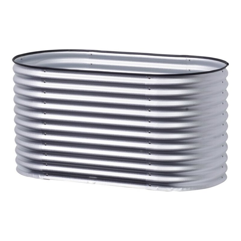 floraworld Hochbeet Silo oval160 x 8 0 cm x 82 cmzink aluminiu m